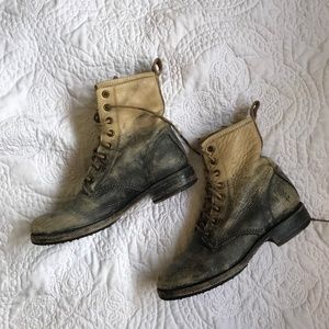 Frye lace-up combat boots